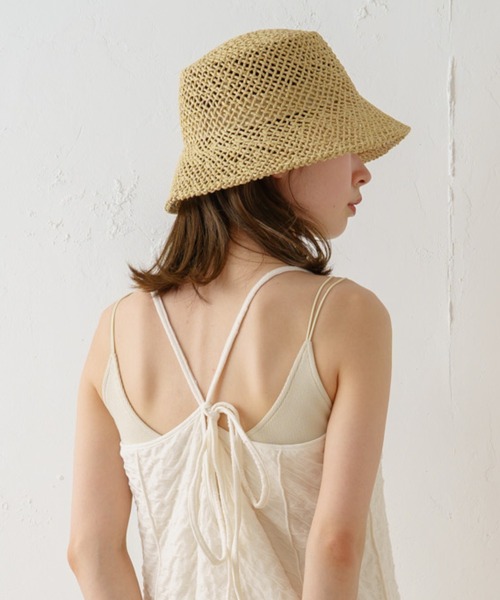 Kastane（カスタネ）の「メッシュバケットハット（ハット・レディース・ブラック/ライトベージュ・FREE）」の12枚目の写真