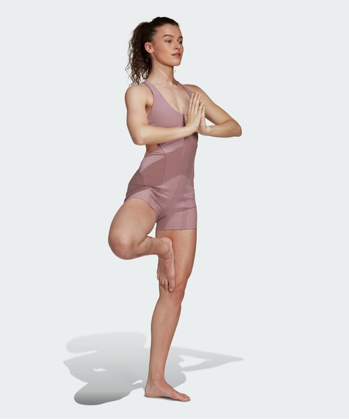 adidas(アディダス)の「ヨガ フォー エレメンツ リブワンジー / アディダス(レディース)(つなぎ/オールインワン・レディース・ピンク系その他2・SMALL/MEDIUM/LARGE)」の3枚目の写真