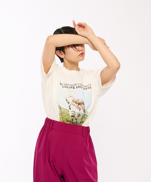 ear PAPILLONNER（イアパピヨネ）の「【Goodwear】別注アニマルTシャツ（Tシャツ/カットソー・レディース・ホワイト/ホワイト系その他/ホワイト系その他2・FREE）」の9枚目の写真