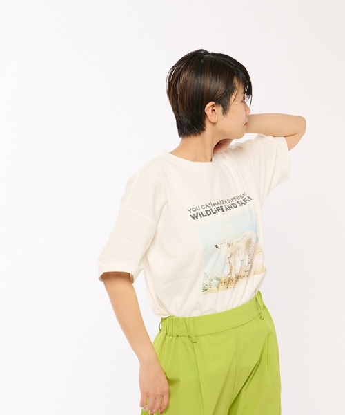 ear PAPILLONNER（イアパピヨネ）の「【Goodwear】別注アニマルTシャツ（Tシャツ/カットソー・レディース・ホワイト/ホワイト系その他/ホワイト系その他2・FREE）」の8枚目の写真