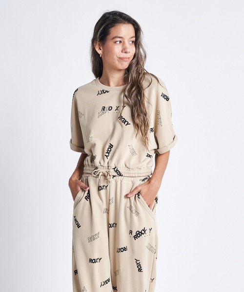ROXY(ロキシー)の「IN THE GROOVE CROP S/ロキシー半袖Tシャツ(Tシャツ/カットソー・レディース・ベージュ/ブラック/グリーン・MEDIUM/LARGE/SMALL)」の3枚目の写真