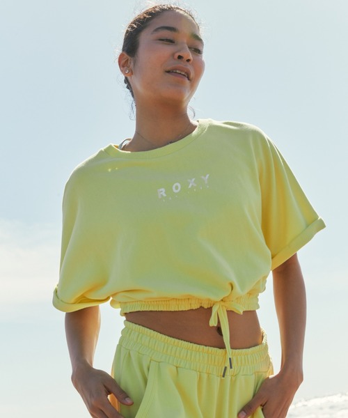 ROXY(ロキシー)の「IN THE GROOVE CROP S/ロキシー半袖Tシャツ(Tシャツ/カットソー・レディース・ベージュ/ブラック/グリーン・MEDIUM/LARGE/SMALL)」の1枚目の写真