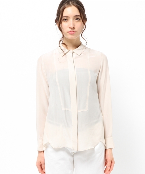 qualite(カリテ)の「【GOOD LUCK SERIES】レーヨンシルクウォッシャブル(シャツ/ブラウス・レディース・オフホワイト/アイボリー/シルバー・2/1)」の4枚目の写真