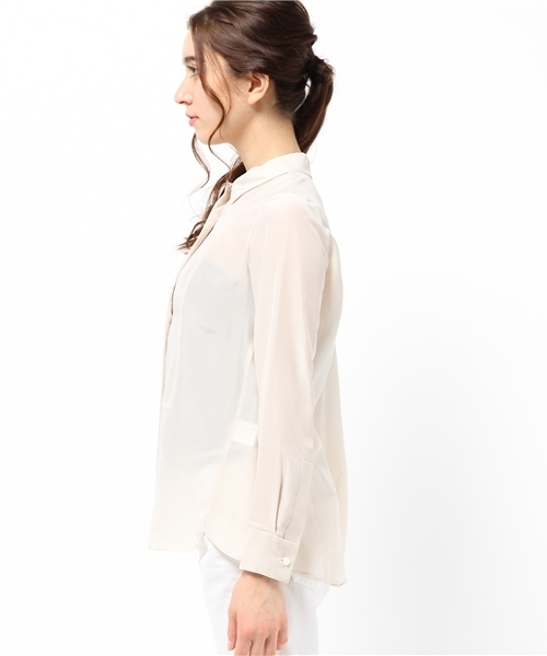 qualite(カリテ)の「【GOOD LUCK SERIES】レーヨンシルクウォッシャブル(シャツ/ブラウス・レディース・オフホワイト/アイボリー/シルバー・2/1)」の5枚目の写真