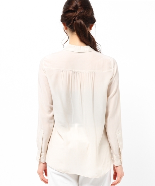 qualite(カリテ)の「【GOOD LUCK SERIES】レーヨンシルクウォッシャブル(シャツ/ブラウス・レディース・オフホワイト/アイボリー/シルバー・2/1)」の6枚目の写真