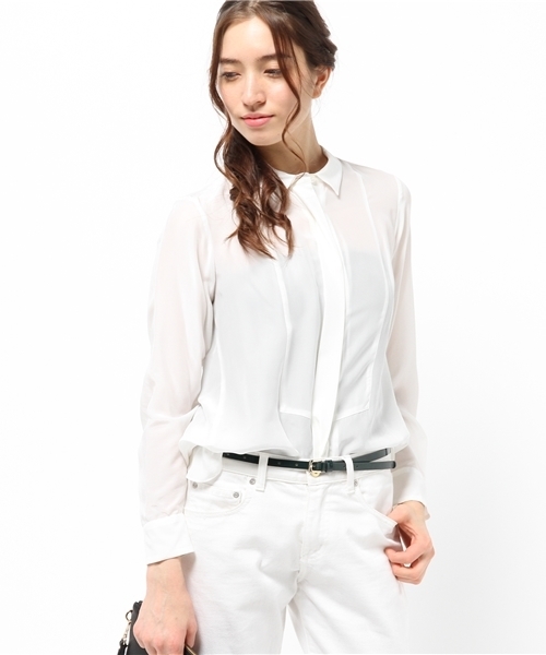 qualite(カリテ)の「【GOOD LUCK SERIES】レーヨンシルクウォッシャブル(シャツ/ブラウス・レディース・オフホワイト/アイボリー/シルバー・2/1)」の15枚目の写真