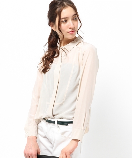 qualite(カリテ)の「【GOOD LUCK SERIES】レーヨンシルクウォッシャブル(シャツ/ブラウス・レディース・オフホワイト/アイボリー/シルバー・2/1)」の16枚目の写真