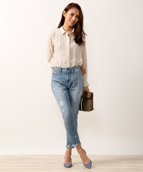 qualite(カリテ)の「【GOOD LUCK SERIES】レーヨンシルクウォッシャブル(シャツ/ブラウス・レディース・オフホワイト/アイボリー/シルバー・2/1)」の10枚目の写真