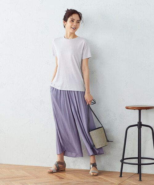 COMME CA ISM（コムサイズム）の「抗菌防臭　Ｔシャツ（Tシャツ/カットソー・レディース・ホワイト/ライトグレー/ブラック/ベージュ・SMALL/MEDIUM/LARGE）」の6枚目の写真