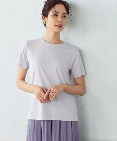 COMME CA ISM（コムサイズム）の「抗菌防臭　Ｔシャツ（Tシャツ/カットソー・レディース・ホワイト/ライトグレー/ブラック/ベージュ・SMALL/MEDIUM/LARGE）」の10枚目の写真