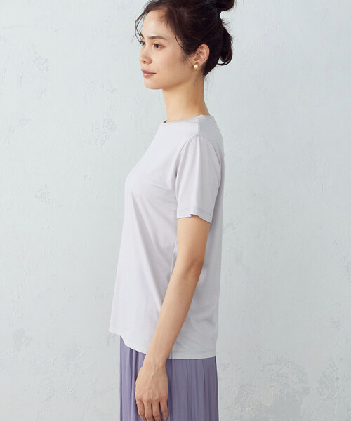 COMME CA ISM（コムサイズム）の「抗菌防臭　Ｔシャツ（Tシャツ/カットソー・レディース・ホワイト/ライトグレー/ブラック/ベージュ・SMALL/MEDIUM/LARGE）」の14枚目の写真