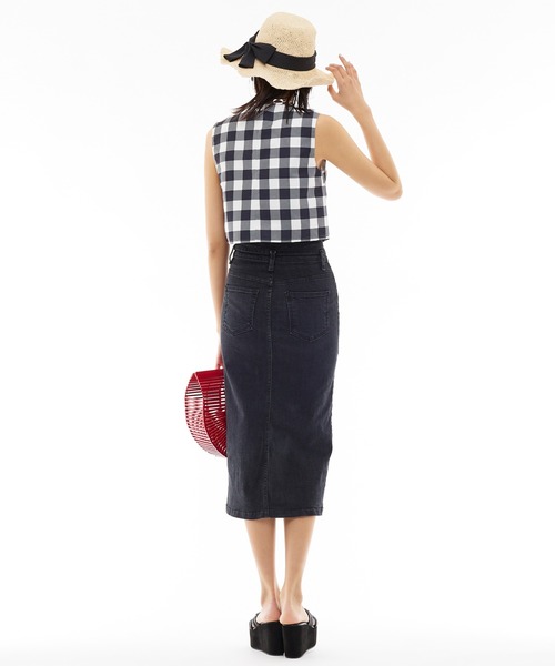 Narcissus（ナルシス）の「【Narcissus】ブラックデニムタイトスカート（デニムスカート・レディース・ブラック・FREE）」の4枚目の写真