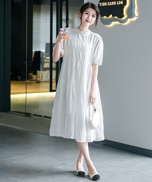 PARK HOUSE 半袖ティアードワンピース ローンティアードワンピース｜ピンクハウスオフィシャル