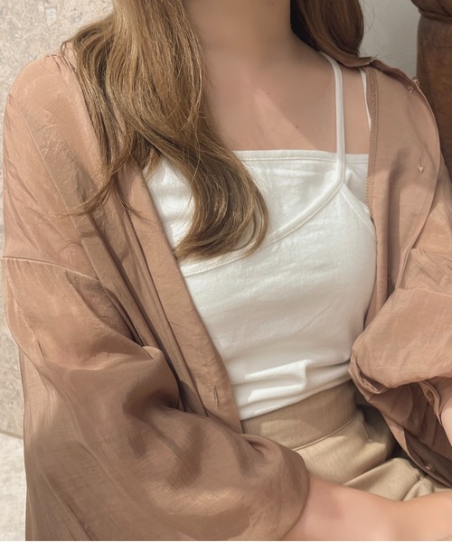 apres jour clair（アプレジュールクレア）の「【apres jour clair】1周年記念アイテム / レイヤードキャミ【ZOZOTOWN限定アイテム】（キャミソール・レディース・ダークブラウン/オフホワイト/アイボリー・X-LARGE/フリー）」の7枚目の写真