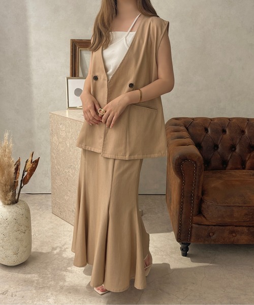 apres jour clair（アプレジュールクレア）の「【apres jour clair】1周年記念アイテム / レイヤードキャミ【ZOZOTOWN限定アイテム】（キャミソール・レディース・ダークブラウン/オフホワイト/アイボリー・X-LARGE/フリー）」の9枚目の写真