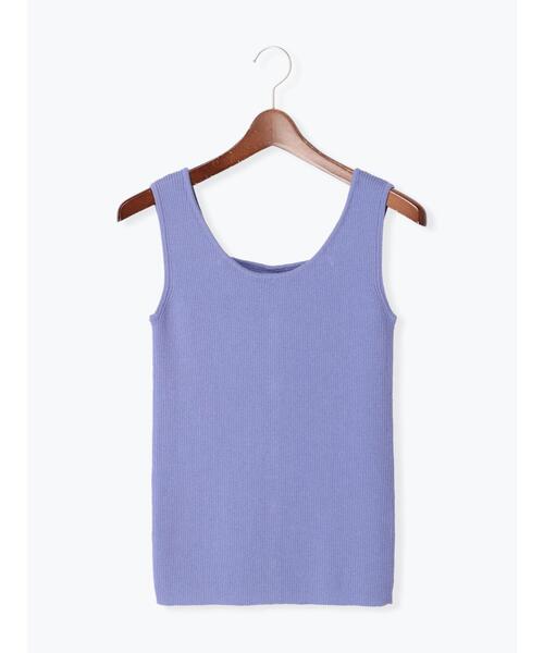 Te chichi（テチチ）の「リブニットタンクトップ（タンクトップ・レディース・パープル/ブラック/オフホワイト/キナリ・ﾌﾘ-）」の5枚目の写真