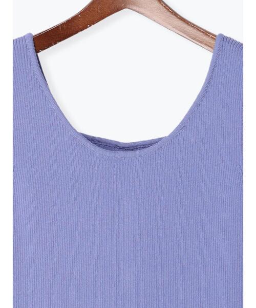 Te chichi（テチチ）の「リブニットタンクトップ（タンクトップ・レディース・パープル/ブラック/オフホワイト/キナリ・ﾌﾘ-）」の6枚目の写真