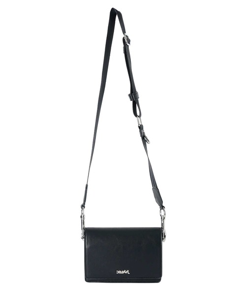 コンパクト ブラック ショルダーバッグ X-girl（エックスガール）の「CROSS BODY BAG/コンパクト ミニ