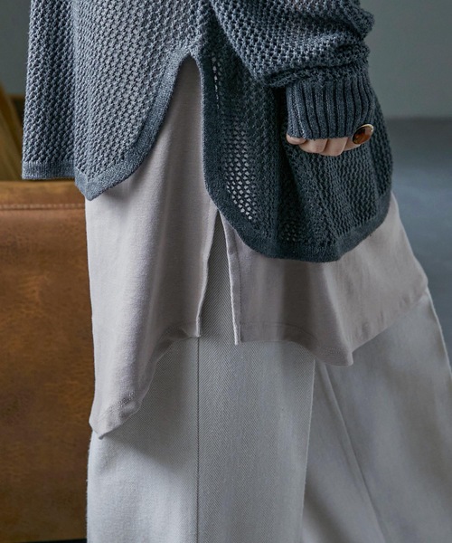 Fashion Letter(ファッションレター)の「フライスコットンレイヤードロングキャミソール(キャミソール・レディース・ブラック/オフホワイト/グレイッシュベージュ・LL/3L/M/L/4L)」の1枚目の写真