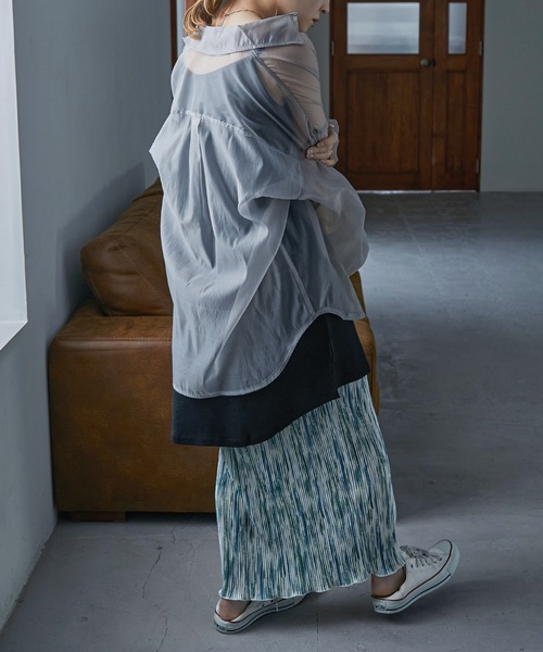 Fashion Letter(ファッションレター)の「フライスコットンレイヤードロングキャミソール(キャミソール・レディース・ブラック/オフホワイト/グレイッシュベージュ・LL/3L/M/L/4L)」の5枚目の写真
