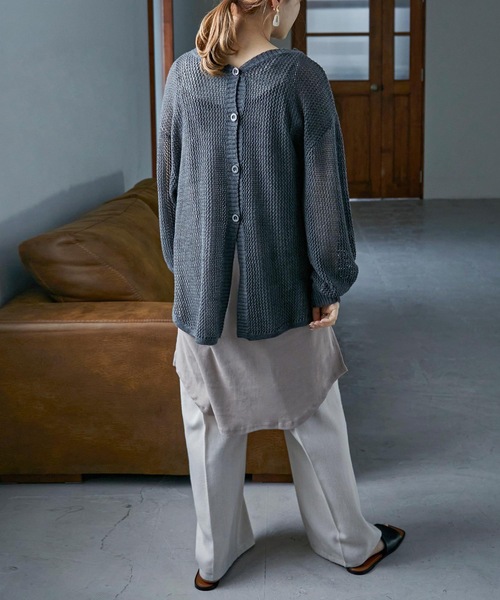 Fashion Letter(ファッションレター)の「フライスコットンレイヤードロングキャミソール(キャミソール・レディース・ブラック/オフホワイト/グレイッシュベージュ・LL/3L/M/L/4L)」の11枚目の写真