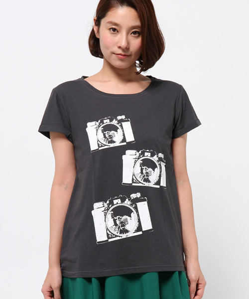 OUTLET（アウトレット）の「【CAPRICIEUX LE'MAGE】プリントフレンチT（Tシャツ/カットソー・レディース・ブラック系その他/ホワイト系その他・FREE）」の3枚目の写真