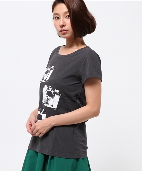 OUTLET（アウトレット）の「【CAPRICIEUX LE'MAGE】プリントフレンチT（Tシャツ/カットソー・レディース・ブラック系その他/ホワイト系その他・FREE）」の4枚目の写真