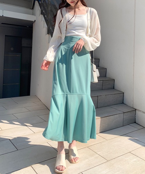 OLIVE des OLIVE（オリーブデオリーブ）の「シアーカーディガン（カーディガン/ボレロ・レディース・ブラック/オレンジ/ブルー/オフホワイト・FREE）」の5枚目の写真