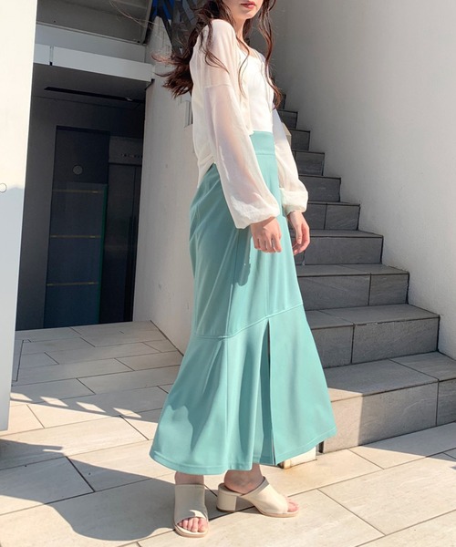 OLIVE des OLIVE（オリーブデオリーブ）の「シアーカーディガン（カーディガン/ボレロ・レディース・ブラック/オレンジ/ブルー/オフホワイト・FREE）」の6枚目の写真