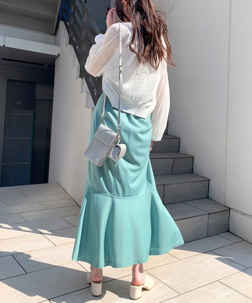 OLIVE des OLIVE（オリーブデオリーブ）の「シアーカーディガン（カーディガン/ボレロ・レディース・ブラック/オレンジ/ブルー/オフホワイト・FREE）」の7枚目の写真