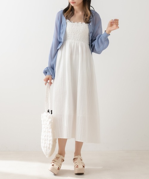 OLIVE des OLIVE（オリーブデオリーブ）の「シアーカーディガン（カーディガン/ボレロ・レディース・ブラック/オレンジ/ブルー/オフホワイト・FREE）」の17枚目の写真