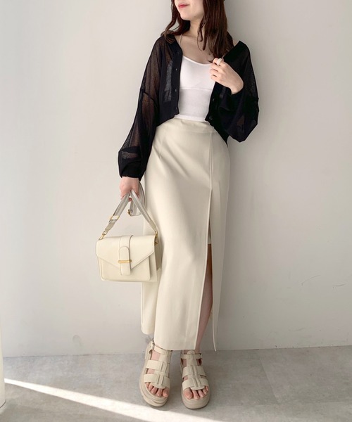 OLIVE des OLIVE（オリーブデオリーブ）の「シアーカーディガン（カーディガン/ボレロ・レディース・ブラック/オレンジ/ブルー/オフホワイト・FREE）」の11枚目の写真