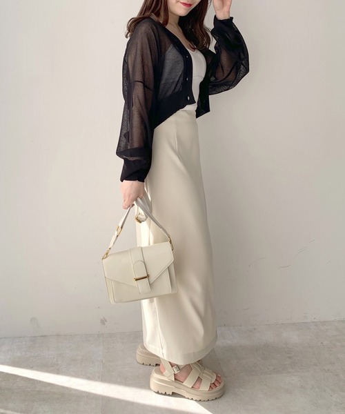 OLIVE des OLIVE（オリーブデオリーブ）の「シアーカーディガン（カーディガン/ボレロ・レディース・ブラック/オレンジ/ブルー/オフホワイト・FREE）」の12枚目の写真