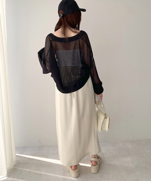 OLIVE des OLIVE（オリーブデオリーブ）の「シアーカーディガン（カーディガン/ボレロ・レディース・ブラック/オレンジ/ブルー/オフホワイト・FREE）」の13枚目の写真