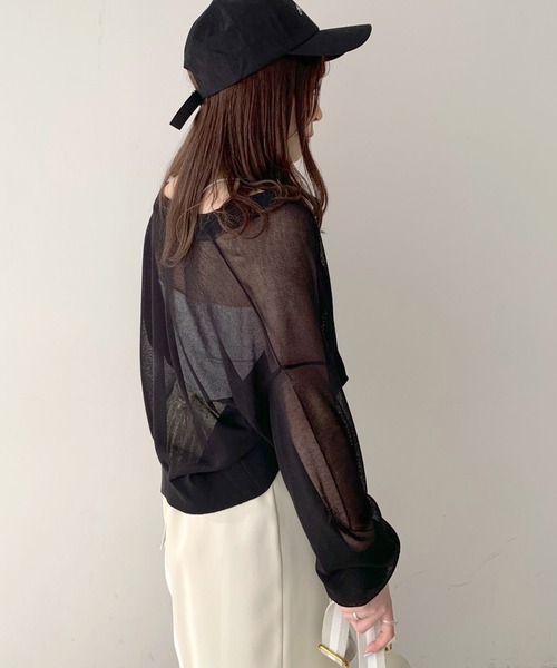 OLIVE des OLIVE（オリーブデオリーブ）の「シアーカーディガン（カーディガン/ボレロ・レディース・ブラック/オレンジ/ブルー/オフホワイト・FREE）」の15枚目の写真