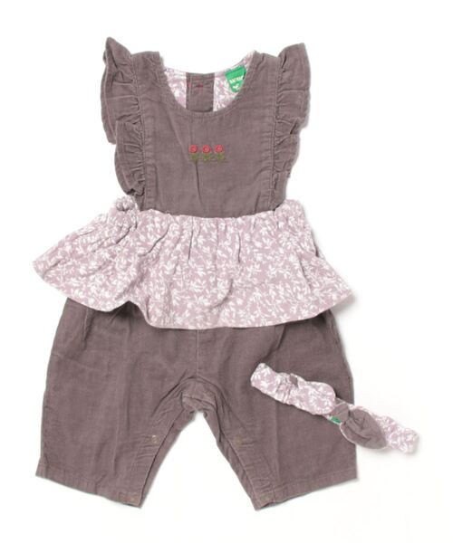 RAGMART（ラグマート）の「ヘアバンド＆サロペットセット（サロペット/オーバーオール・キッズ・ピンク/モカ/イエロー・80ｃｍ/70cm/90cm）」の2枚目の写真