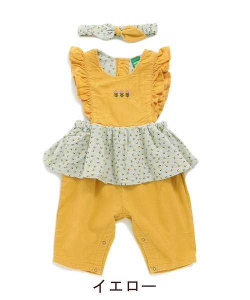 RAGMART（ラグマート）の「ヘアバンド＆サロペットセット（サロペット/オーバーオール・キッズ・ピンク/モカ/イエロー・80ｃｍ/70cm/90cm）」の7枚目の写真