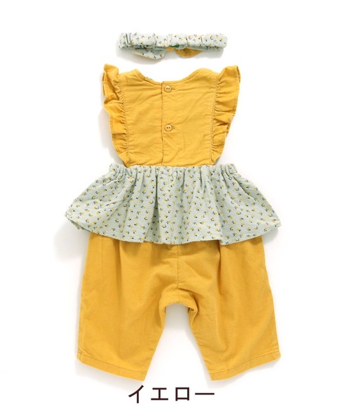 RAGMART（ラグマート）の「ヘアバンド＆サロペットセット（サロペット/オーバーオール・キッズ・ピンク/モカ/イエロー・80ｃｍ/70cm/90cm）」の8枚目の写真