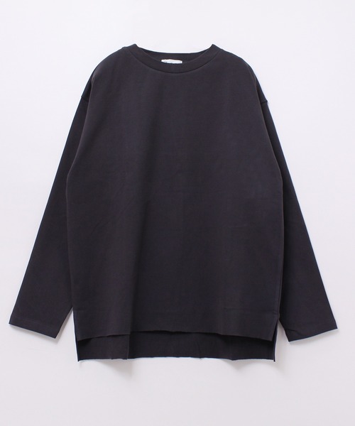 RNA-N(アールエヌエーエヌ)の「M1913 プレーティング天竺ロング丈ロングTシャツ(Tシャツ/カットソー・レディース・グレイッシュブルー/ブラウン/アイボリー/スミクロ・MEDIUM)」の3枚目の写真