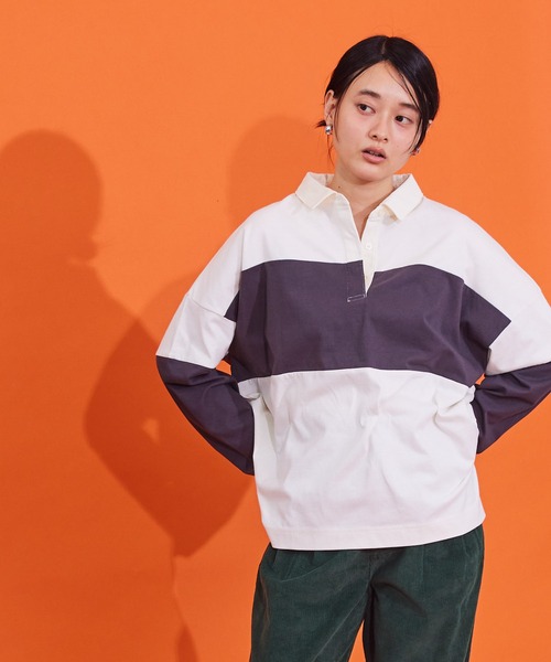 AMERICAN HOLIC(アメリカンホリック)の「ラガーカットプルオーバー(ポロシャツ・レディース・ブルー系その他2/ホワイト系その他4/レッド系その他・FREE)」の2枚目の写真