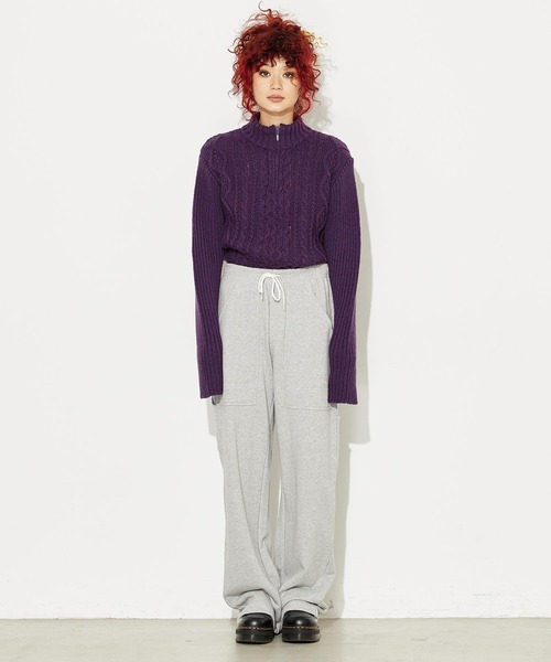 X-girl（エックスガール）の「WORK SWEAT PANTS（スウェットパンツ・レディース・アッシュ/ブラック・S/M）」の3枚目の写真