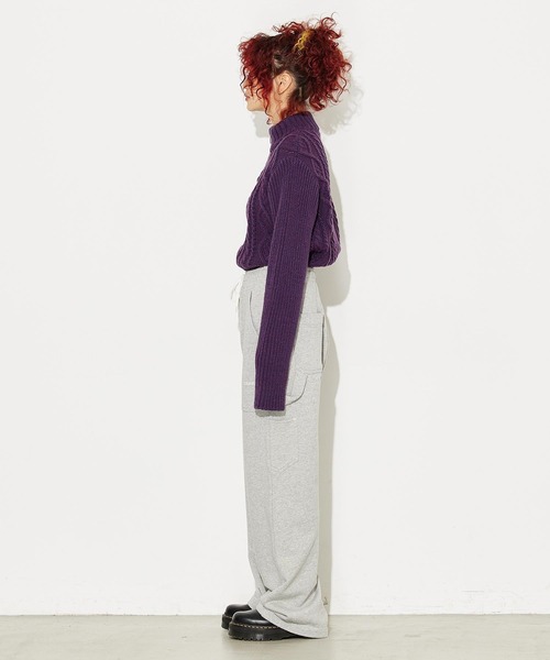 X-girl（エックスガール）の「WORK SWEAT PANTS（スウェットパンツ・レディース・アッシュ/ブラック・S/M）」の4枚目の写真