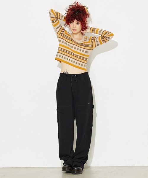 X-girl（エックスガール）の「WORK SWEAT PANTS（スウェットパンツ・レディース・アッシュ/ブラック・S/M）」の7枚目の写真