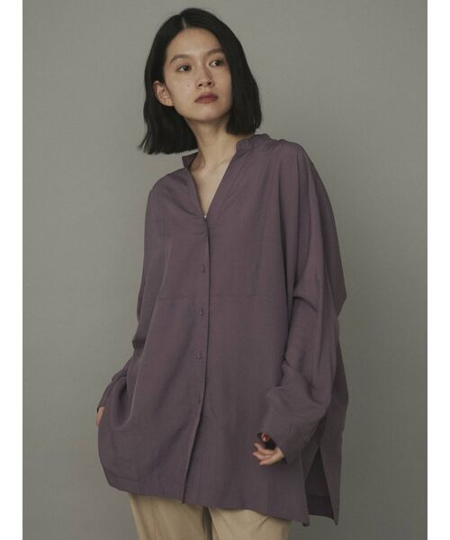 COTORICA（コトリカ）の「スキッパードルマンルーズシャツ（シャツ/ブラウス・レディース・ブラック/パープル/オフホワイト・FREE）」の3枚目の写真