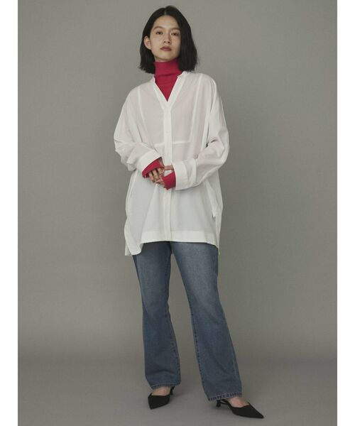 COTORICA（コトリカ）の「スキッパードルマンルーズシャツ（シャツ/ブラウス・レディース・ブラック/パープル/オフホワイト・FREE）」の5枚目の写真