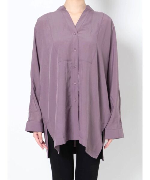 COTORICA（コトリカ）の「スキッパードルマンルーズシャツ（シャツ/ブラウス・レディース・ブラック/パープル/オフホワイト・FREE）」の15枚目の写真