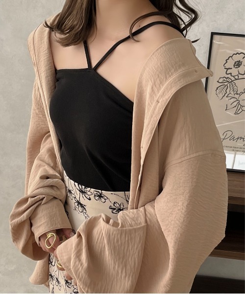 apres jour clair(アプレジュールクレア)の「【apres jour clair】ホルターネックカップ付キャミ【ZOZOTOWN限定アイテム】(キャミソール・レディース・ブラウン系その他/ブラック/オフホワイト・フリー/X-LARGE)」の6枚目の写真