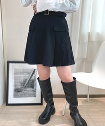 サイドタックハイウエストミニスカート