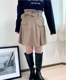 サイドタックハイウエストミニスカート
