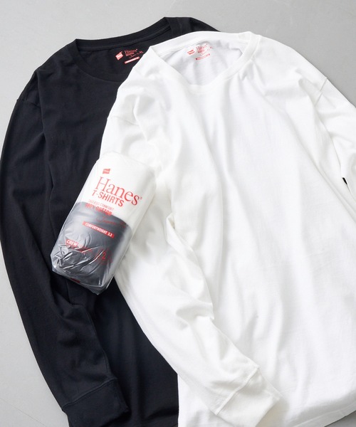 HANES(ヘインズ)の「【Hanes】2P Japan Fit クルーネックロングスリーブTシャツ H5440(Tシャツ/カットソー・メンズ・マルチ・XL/L/M)」の1枚目の写真